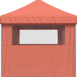 vidaXL foldbart pop-up festtelt med 3 sidevægge terracotta