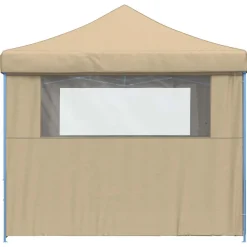 vidaXL foldbart pop-up festtelt med 4 sidevægge beige