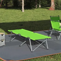 vidaXL Foldende Camping Seng Grøn 194 x 62,5 x 42,5 cm Oxford og Stål