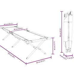 vidaXL Foldende Camping Seng Grå 193 x 69 x 45 cm Oxford stof