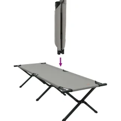 vidaXL Foldende Camping Seng Grå 193 x 69 x 45 cm Oxford stof