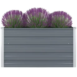 vidaXL forhøjet blomsterbed 100 x 100 x 45 cm galvaniseret stål grå