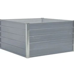 vidaXL forhøjet blomsterbed 100 x 100 x 45 cm galvaniseret stål grå