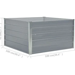 vidaXL forhøjet blomsterbed 100 x 100 x 45 cm galvaniseret stål grå
