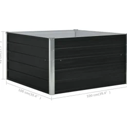 vidaXL forhøjet blomsterbed 100 x 100 x 45 cm galvaniseret stål grå
