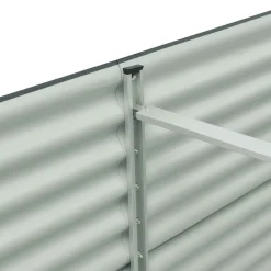 vidaXL forhøjet plantekasse 400x80x81 cm galvaniseret stål grå