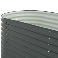 vidaXL forhøjet plantekasse 400x80x81 cm galvaniseret stål grå