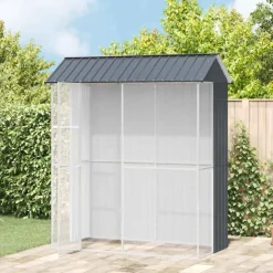 vidaXL Fuglebur Antracit 215 x 110 x 247 cm Galvaniseret stål