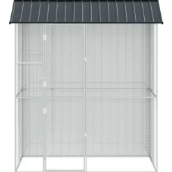 vidaXL Fuglebur Antracit 215 x 110 x 247 cm Galvaniseret stål