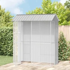 vidaXL Fuglebur Grå 215 x 110 x 247 cm Galvaniseret stål