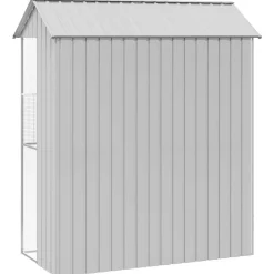 vidaXL Fuglebur Grå 215 x 110 x 247 cm Galvaniseret stål