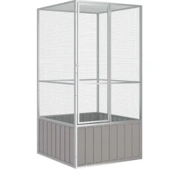 vidaXL fuglebur 111x107x211,5 cm galvaniseret stål grå