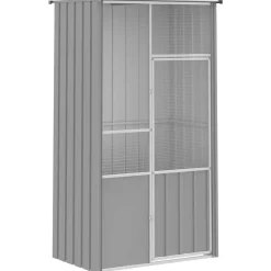 vidaXL fuglebur 115x78x200 cm galvaniseret stål grå