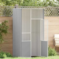 vidaXL fuglebur 115x78x200 cm galvaniseret stål grå