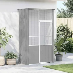 vidaXL fuglebur 115x78x200 cm galvaniseret stål grå