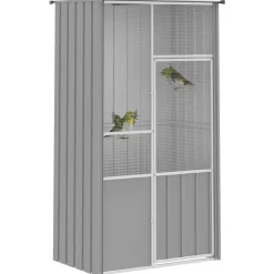 vidaXL fuglebur 115x78x200 cm galvaniseret stål grå