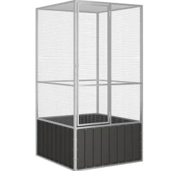vidaXL fuglebur 111x107x211,5 cm galvaniseret stål antracitgrå