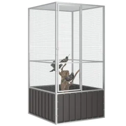 vidaXL fuglebur 111x107x211,5 cm galvaniseret stål antracitgrå