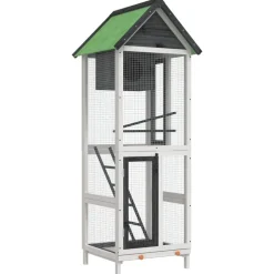 vidaXL fuglebur 60x58,5x160 cm massivt fyrretræ grå