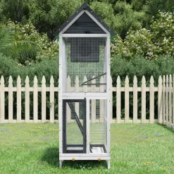 vidaXL fuglebur 60x58,5x160 cm massivt fyrretræ grå