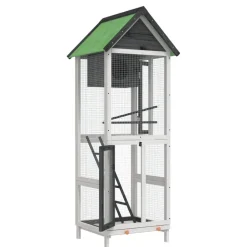 vidaXL fuglebur 60x58,5x160 cm massivt fyrretræ grå