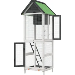 vidaXL fuglebur 60x58,5x160 cm massivt fyrretræ grå