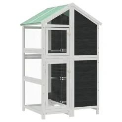vidaXL fuglebur 97x81x152 cm massivt fyrretræ grå