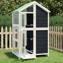 vidaXL fuglebur 97x81x152 cm massivt fyrretræ grå