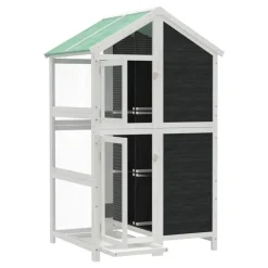 vidaXL fuglebur 97x81x152 cm massivt fyrretræ grå
