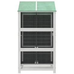 vidaXL fuglebur 97x81x152 cm massivt fyrretræ grå