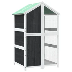 vidaXL fuglebur 97x81x152 cm massivt fyrretræ grå