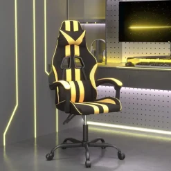 vidaXL gamingstol kunstlæder sort guldfarvet