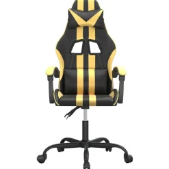 vidaXL gamingstol kunstlæder sort guldfarvet