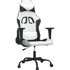 vidaXL gamingstol m. massagefunktion kunstlæder hvid og sort