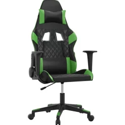 vidaXL gamingstol m. massagefunktion kunstlæder sort og grøn