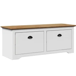 vidaXL gangbænk BODO 114x40x45 cm hvid og brun