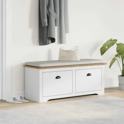 vidaXL gangbænk BODO 114x40x45 cm hvid og brun