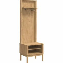 vidaXL Gangskab FLORO Voks brun 50 x 40 x 158 cm Massivt fyrretræ