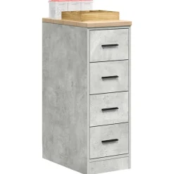 vidaXL Garageopbevaringsskab Beton Grå 30x51x85cm Massivt træ Fyrretræ