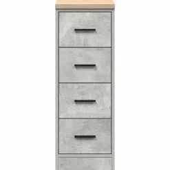 vidaXL Garageopbevaringsskab Beton Grå 30x51x85cm Massivt træ Fyrretræ