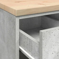 vidaXL Garageopbevaringsskab Beton Grå 30x51x85cm Massivt træ Fyrretræ