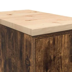 vidaXL Garageopbevaringsskab røget eg 30x51x85 cm massivt træ fyrretræ
