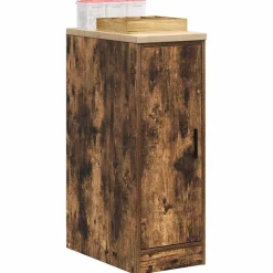 vidaXL Garageopbevaringsskab røget eg 30x51x85 cm massivt træ fyrretræ