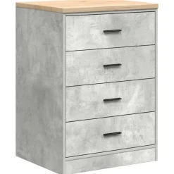 vidaXL Garageopbevaringsskab Beton Grå 60x51x85cm Massivt træ Fyrretræ