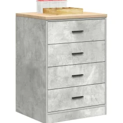 vidaXL Garageopbevaringsskab Beton Grå 60x51x85cm Massivt træ Fyrretræ