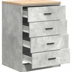 vidaXL Garageopbevaringsskab Beton Grå 60x51x85cm Massivt træ Fyrretræ