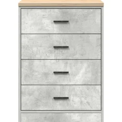 vidaXL Garageopbevaringsskab Beton Grå 60x51x85cm Massivt træ Fyrretræ