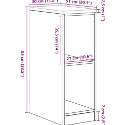 vidaXL Garageopbevaringsskab gammelt træ 30x51x85 cm