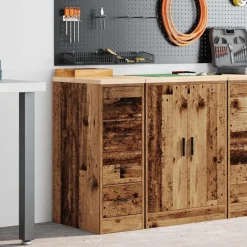 vidaXL Garageopbevaringsskab gammelt træ 30x51x85 cm