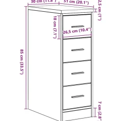 vidaXL Garageopbevaringsskab gammelt træ 30x51x85 cm